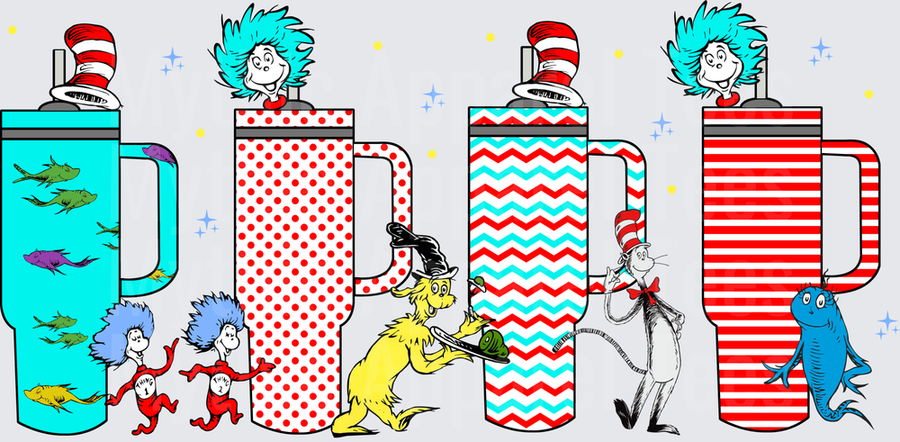 DR Seuss Cat in the Hat Characters Stanley Tumbler Bundle