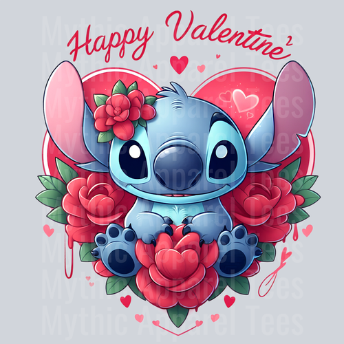 Stitch Valentines Day 4 DTF Stitch Valentine's Day Transfers