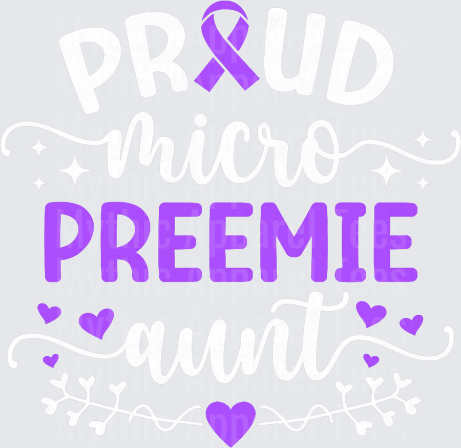 Proud Micro Preemie Baby Aunt NICU Aunt Of NICU Warrior T-Shirt