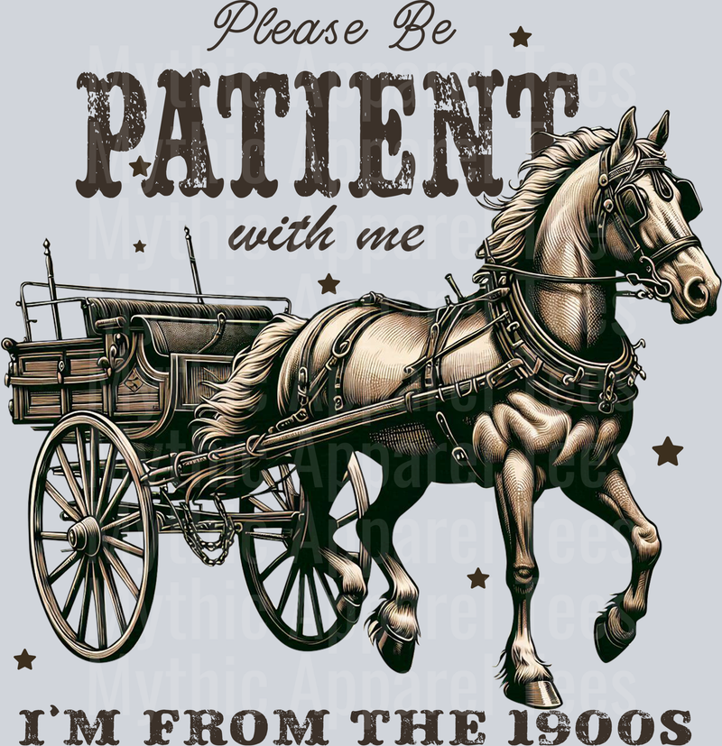 Please Be patient, im from the 1900s Retro DTF Western Girl Transfers