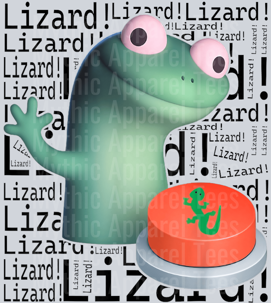 Lizard Lizard Lizard Button Meme T-Shirt
