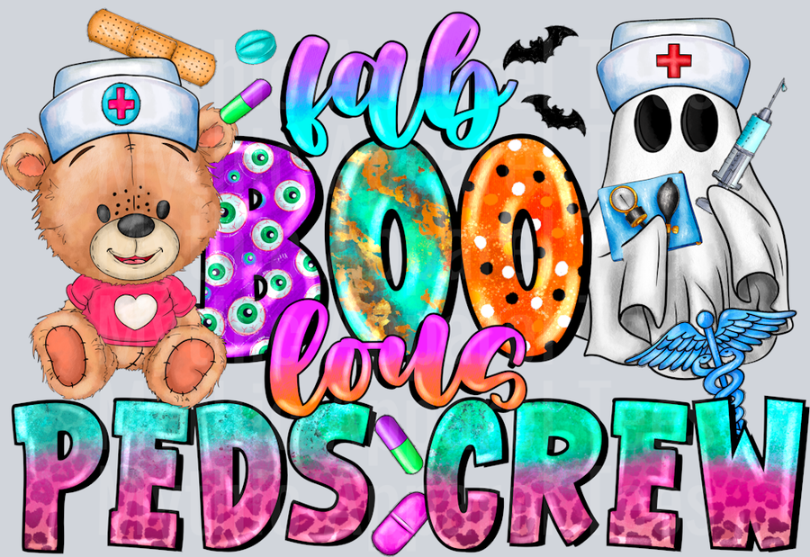 Fab boo Lous Peds Crew Spooky Halloween Nurse
