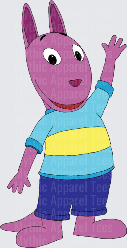 Austin the Backyardigans Purple Kangaroo Waving in Striped Shirt