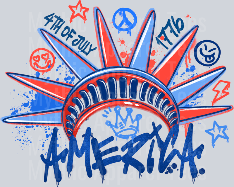 Statue of Liberty 4th of july Red White and Blue Patriotic DTF 4th of July Transfers