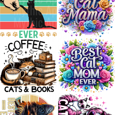 CAT MOM GANG SHEET 10 FULL SIZE IMAGES