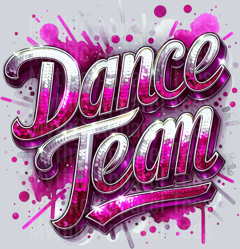 0017 Dance Team Sequins Pink DTF Dance Team Transfers