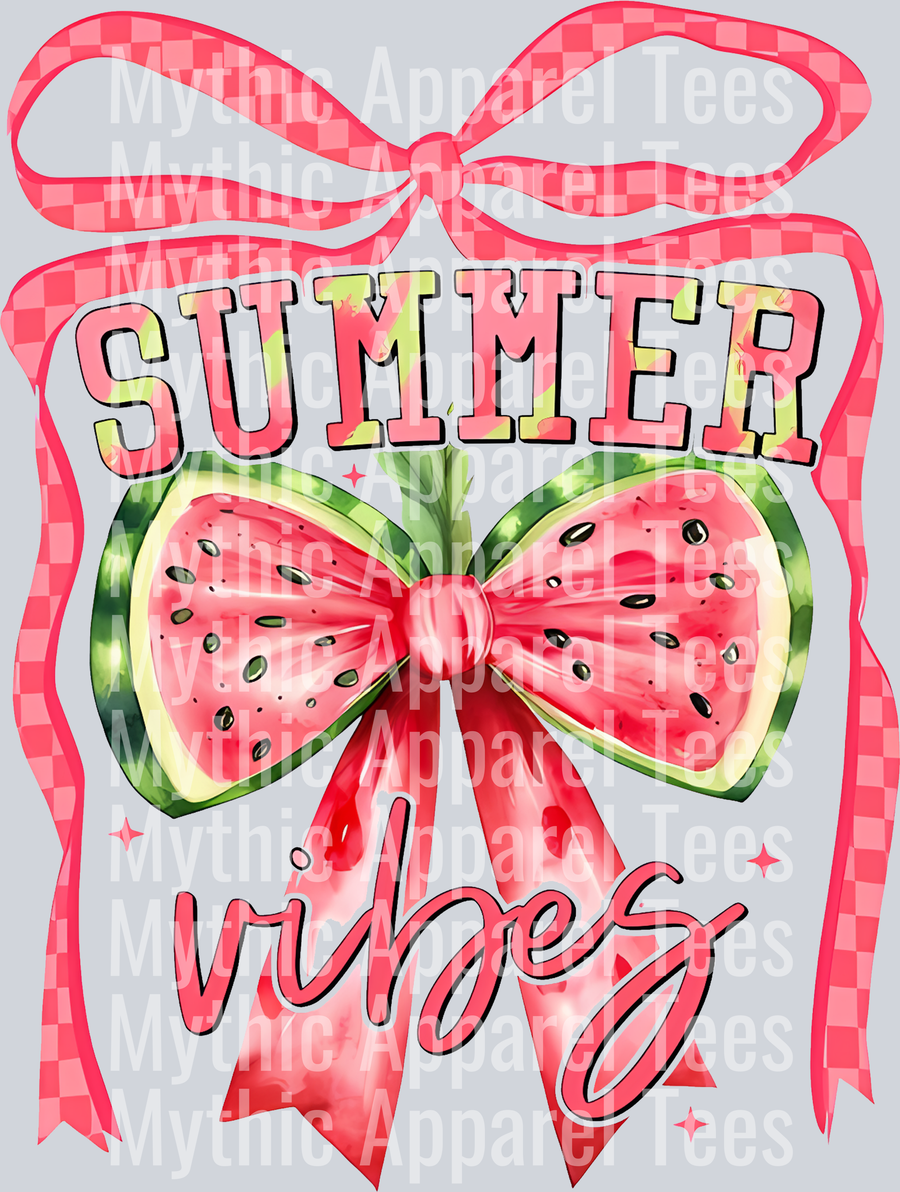 Watermelon Bow Trendy Girly Summer Transfer