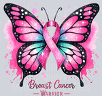 Breast Cancer Warrior, Butterfly Design, Inspirational Hope Symbol, Breast Cancer Awareness, Pink Ribbon Theme, Supportive Vibes, Vivid Colors, Empowering Art
