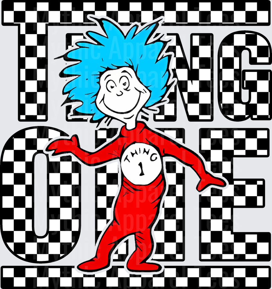 DR Seuss Thing One Checkered Bold Letter Design