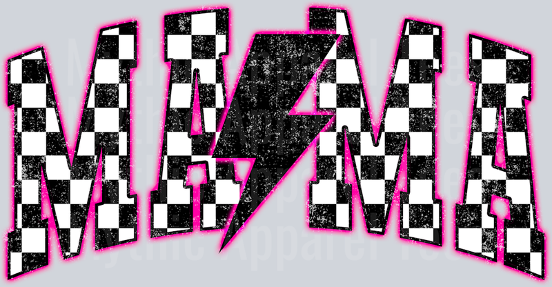 Pink Neon Checkered Mama