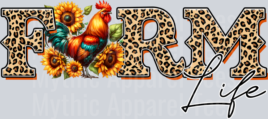 Farm life cute chicken and cheetah print DTF Chicken Transfers