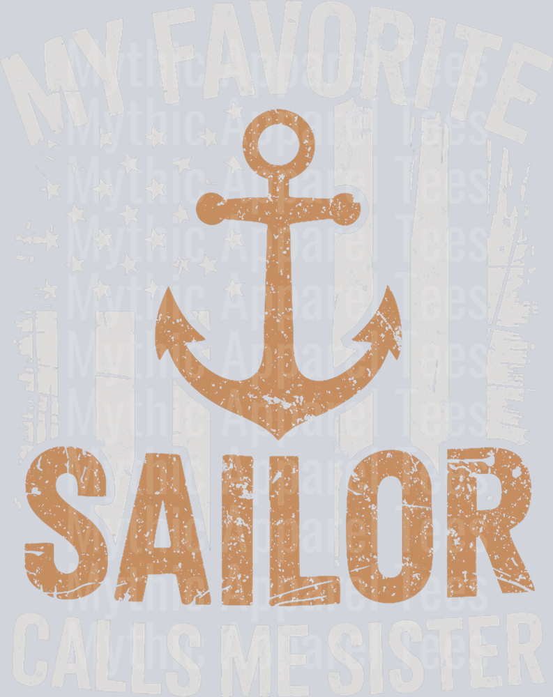 AZ1274 NAVY My Favorite Sailor Calls Me Sister Sailor Sister T-Shirt
