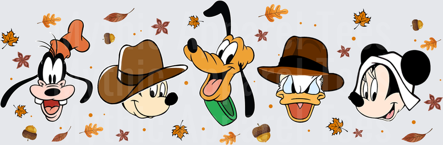 Disney Fall and Thanksgiving Mickey and Friends Autumn Faces