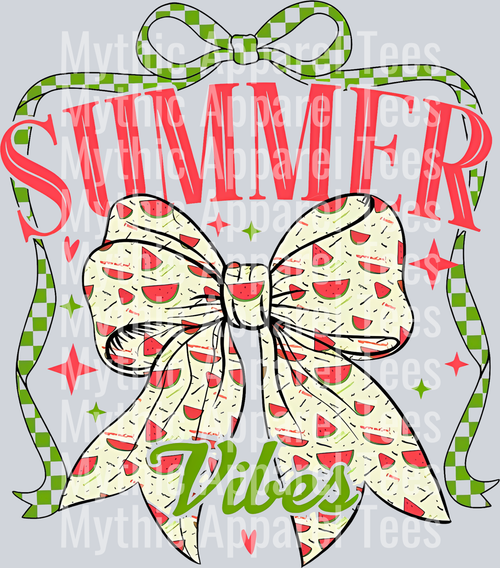 Coquette Bow Summer Vibes Watermelon 3 Summer Transfer