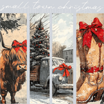 Highland Cow, Cow, Red Bow, Vintage Design, Farm Theme, Rustic Decor, Christmas Season, Small Town Christmas, DTF Transfer