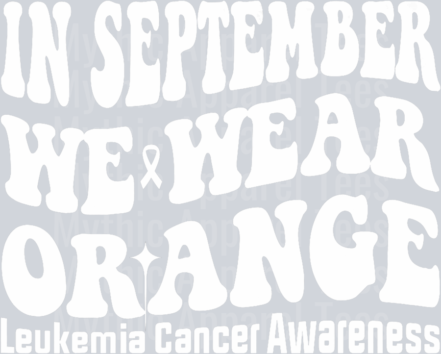 In September We Wear Orange Leukemia Cancer Awareness Groovy T-Shirt