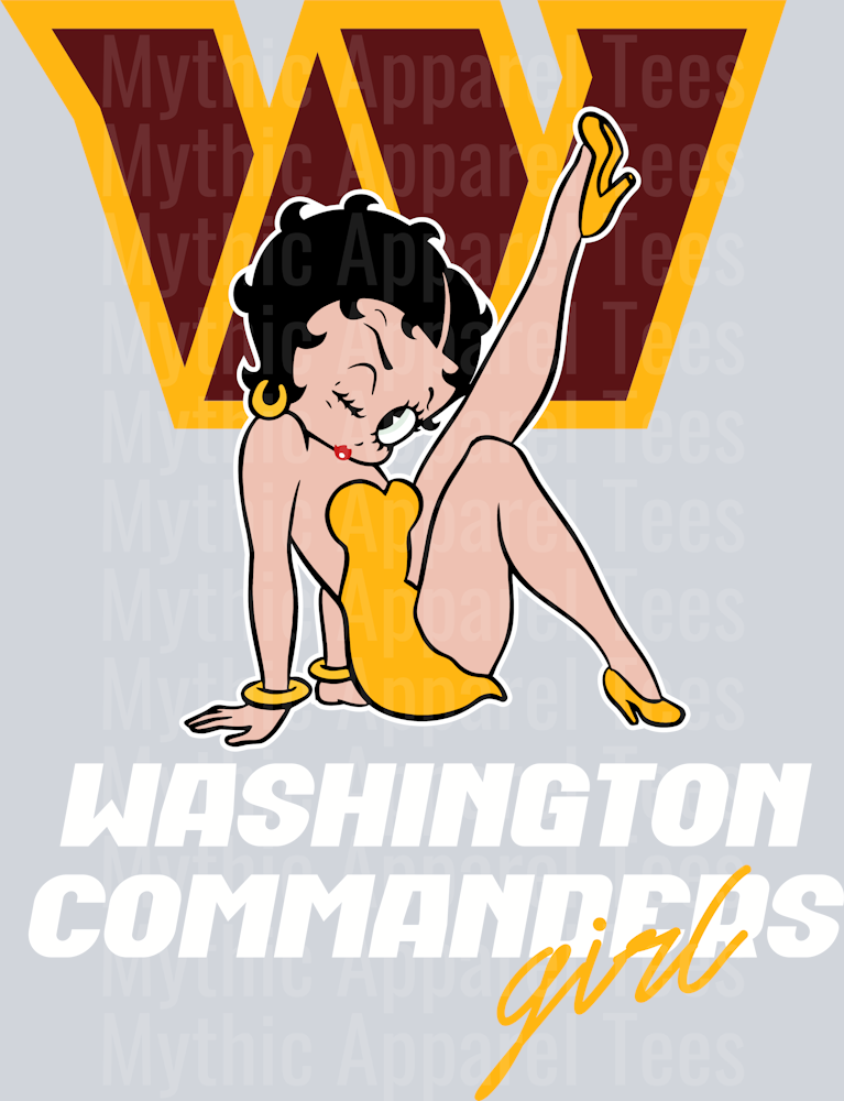 Washington Commanders Girl Betty Boop DTF NFL Transfers