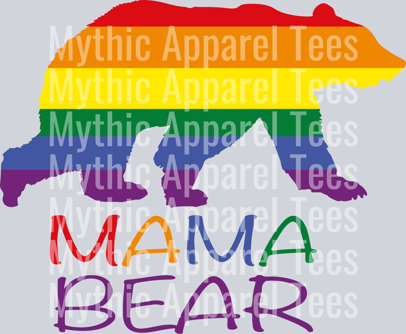 Mama Bear rainbow LGBTQ+ Transfer