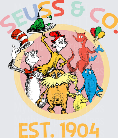 DR Seuss & Co Est 1904 Character Group Circle Design