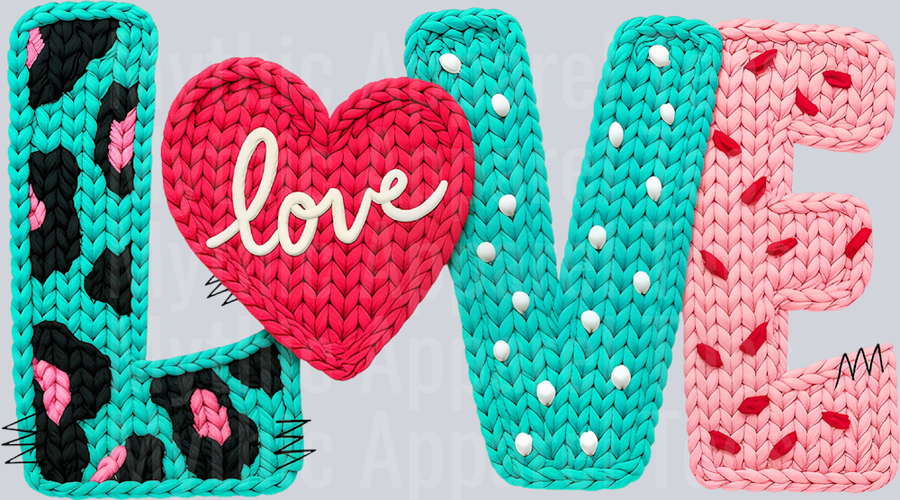 AZ627 Crochet Yarn Valentine Love Png