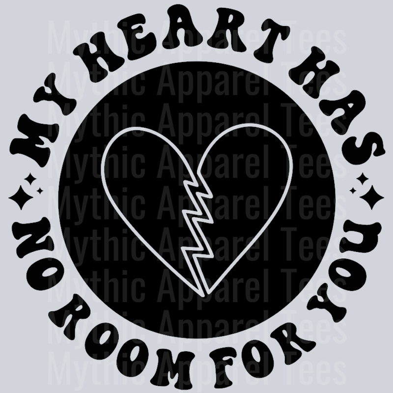 My Heart Has No Room For You Pocket Design Wavey Retro Style Funny Shirt Design