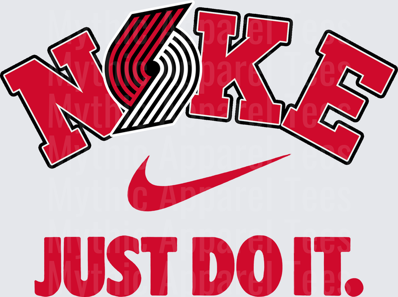 NIKE NBA Teams Portland Trail Blazers Just Do It Swoosh Logo Mashup