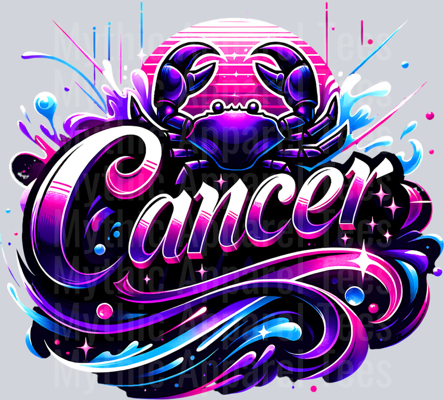 Cancer 2 Purple Sign DTF Zodiac Sign Transfers