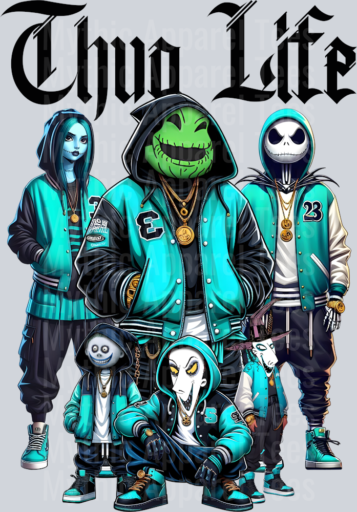 Nightmare before Christmas Thug Life BOO Horror Movie Halloween DTF Thug Life Transfers