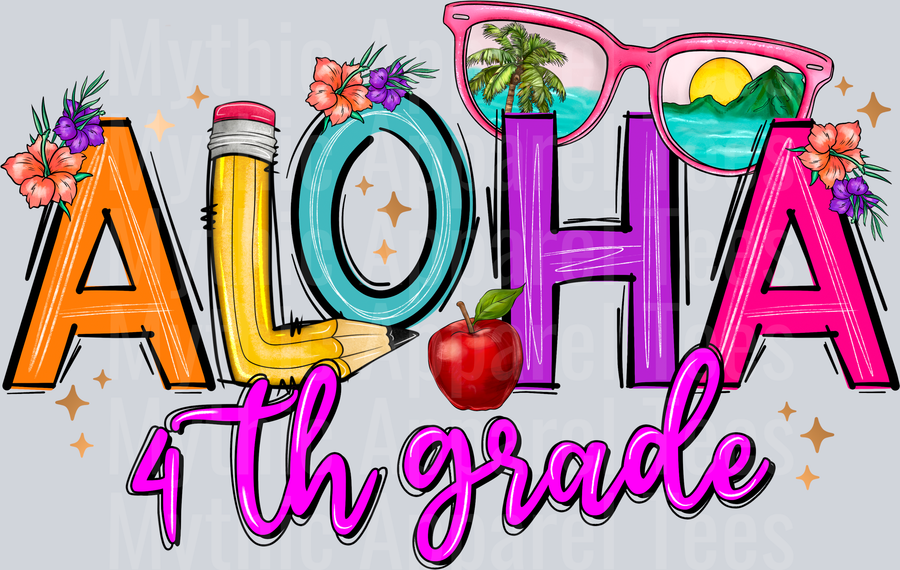 Aloha 4th grade DTF Summer Transfers