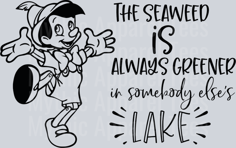 The Seaweed is Always Greener in someone else's lake weed plant DTF Weed Transfers