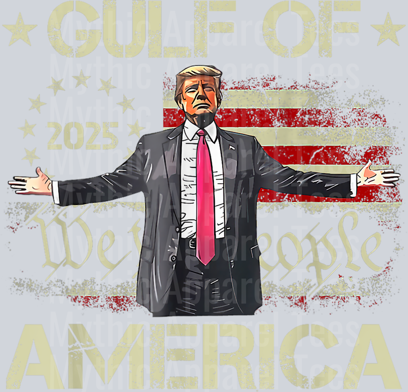 Gulf Of USA America Est 2025 American Flag DTF Gulf Of America Transfers
