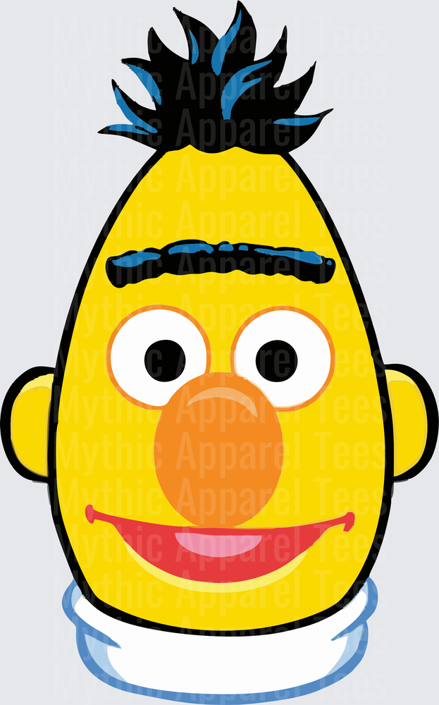Sesame Street Bert Yellow Face Close-Up Bold Cartoon