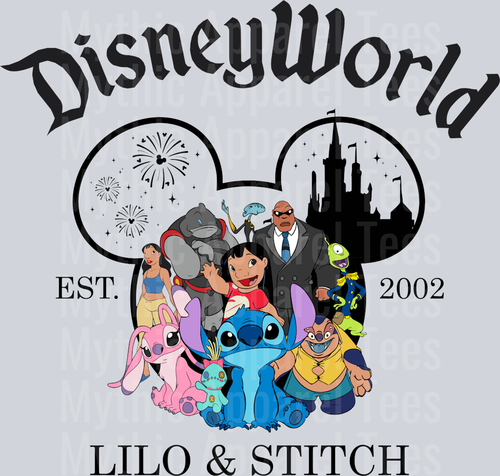 Disney World Lilo and Stitch Classic DTF Lilo and Stitch Transfers