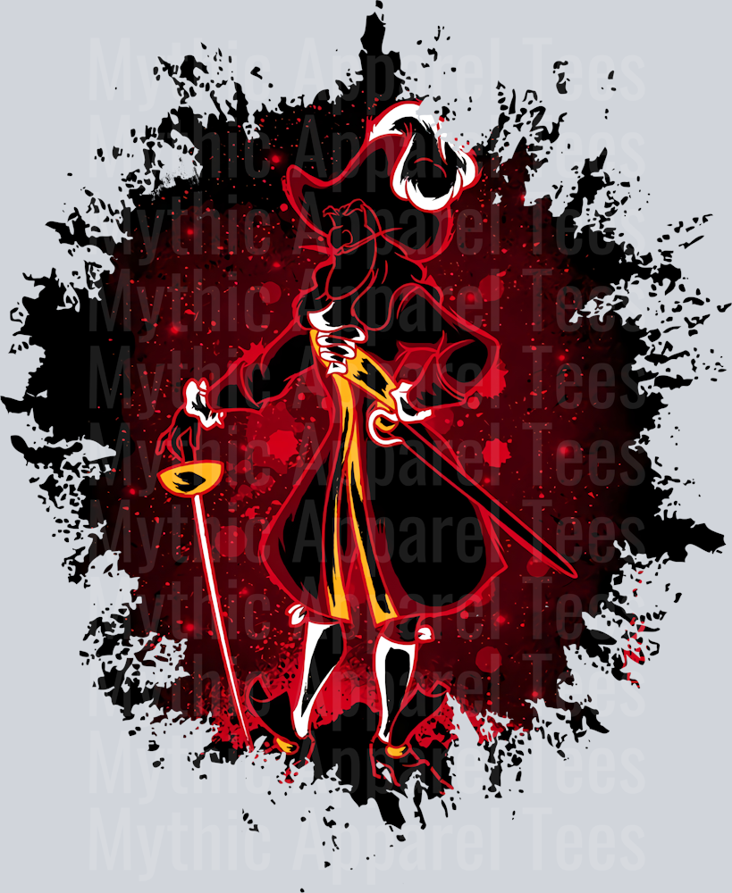 James Hook Cpt Hook Disney Peter Pan Dark Silhouette Color Splash Crystal Ball Vision