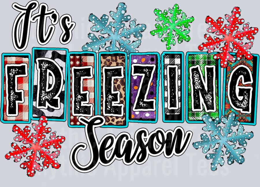 It's Freezing Season Rectangle Words DTF Winter Transfers