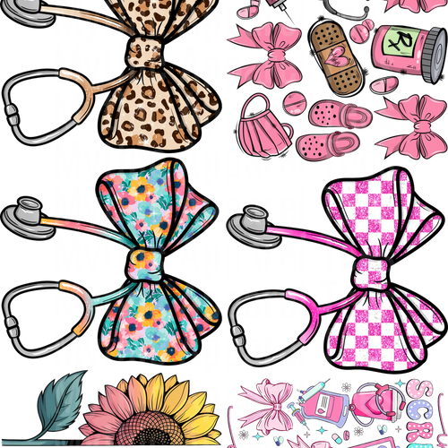 NURSE VARIETY GANG SHEET 10 FULL SIZE IMAGES