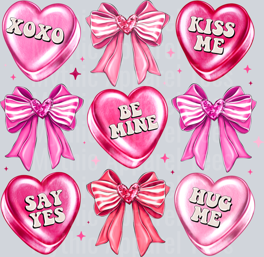 Valentine Candy Heart Valentines Day Bows