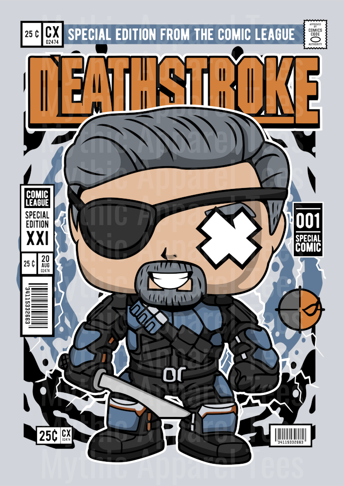 Deathstroke Unmasked Comic Book Cover STYLE DTF Pop Culture Transfers