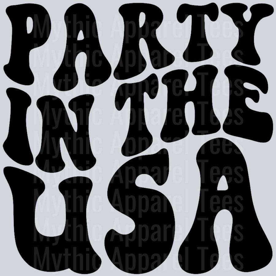 Party In The USA Wavey Retro Style Funny Shirt Design