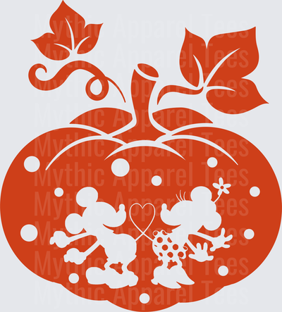Disney Fall and Thanksgiving Mickey and Minnie Pumpkin Silhouette