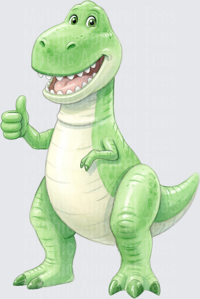 Toy Story 5 Rex Watercolor Thumbs Up Happy T-Rex Dinosaur