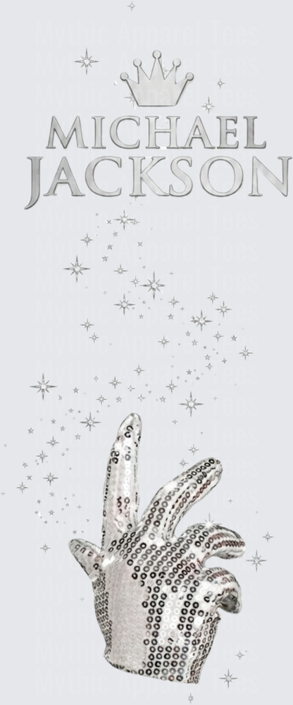 Michael Jackson Iconic Silver Sequin Glove with Sparkling Stars and Crown Logo Tribute Design