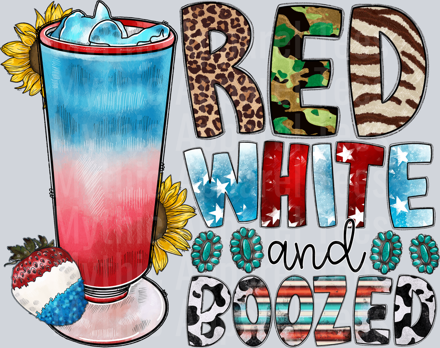 Red White And Boozed 2 Bomb Pop Drink 4th of July DTF Patriotic Transfers