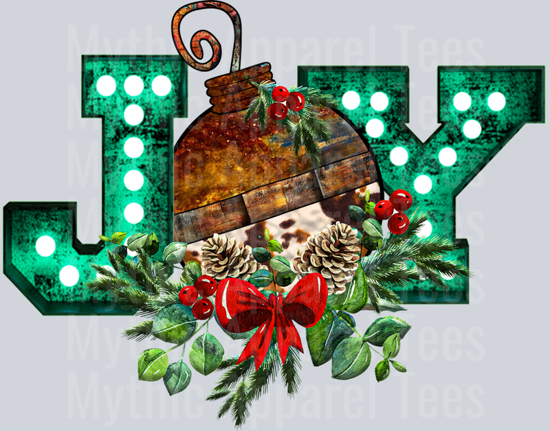 Cowhide Christmas Joy Western