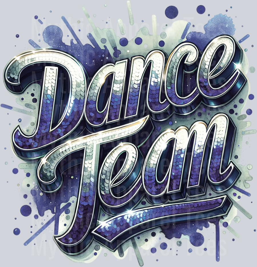 0017 Dance Team Sequins Navy Blue DTF Dance Team Transfers