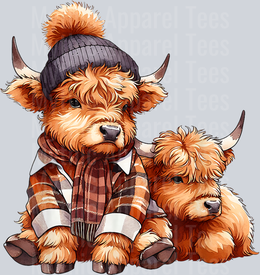 Cute Baby Highland Cow Fall Autumn Thanksgiving Kids Women T-Shirt