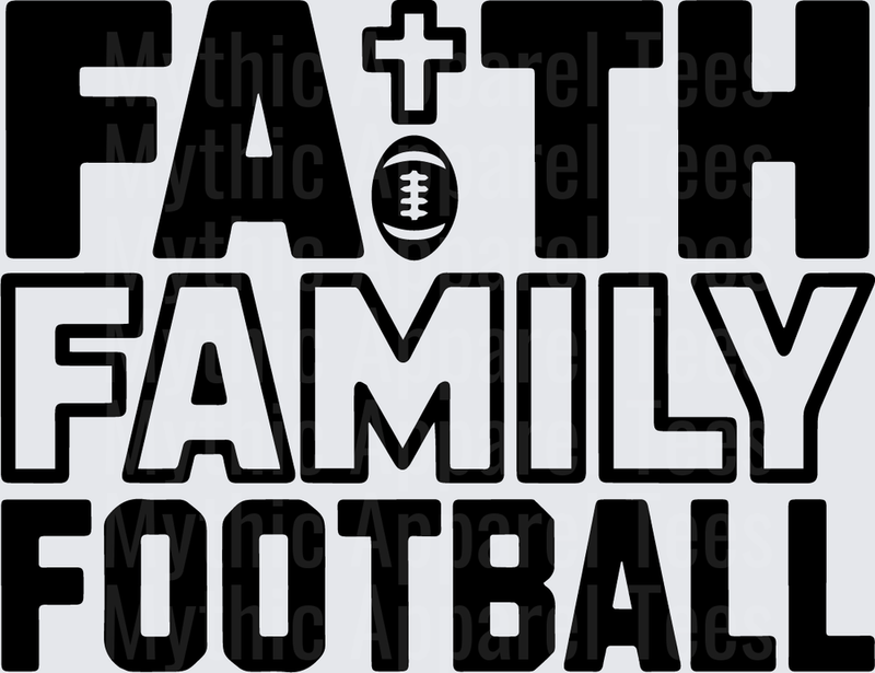 American Football Faith Family Football Cross Graphic Design