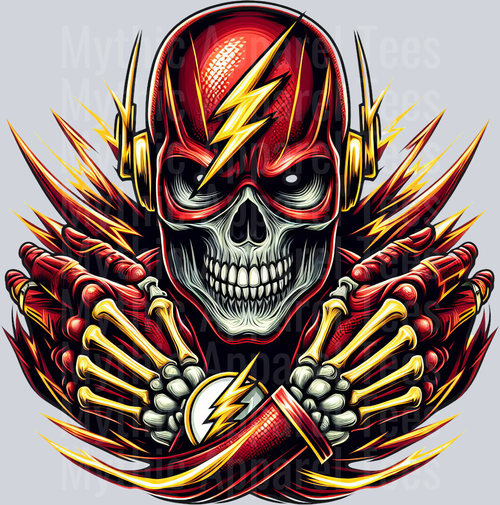 The Flash Superspeed Skull Pt 2 DTF Superhero Transfers