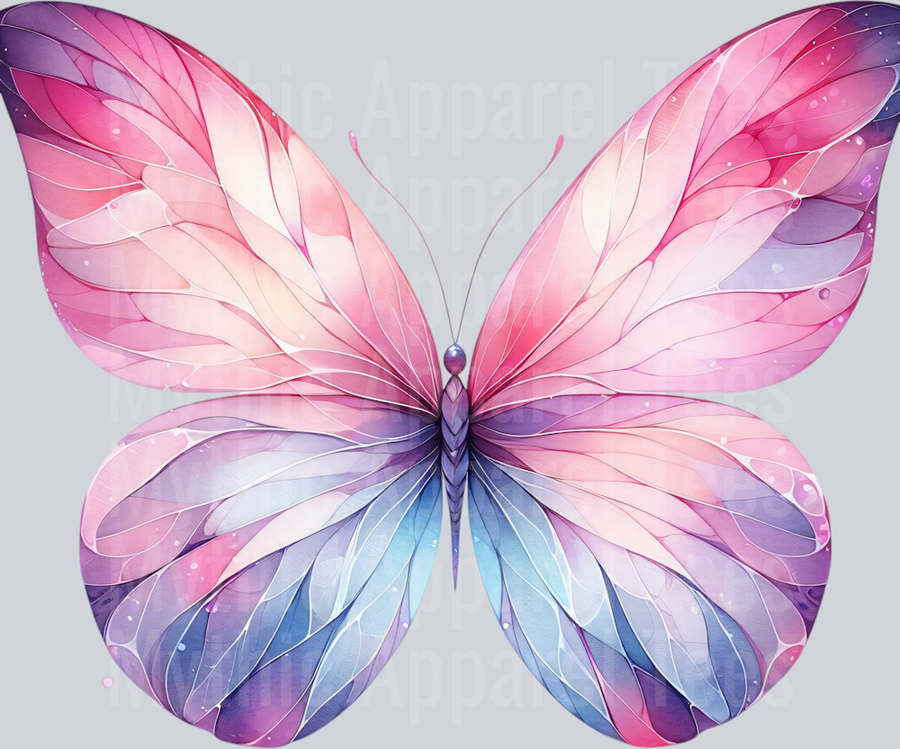 Pink and peach pastel Watercolor butterfly DTF Butterfly Transfers