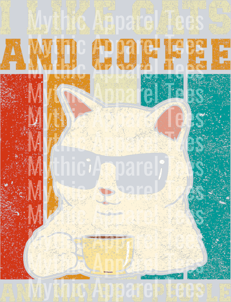 I LIKE CATS AND COFFEE DTF Coffee Transfers